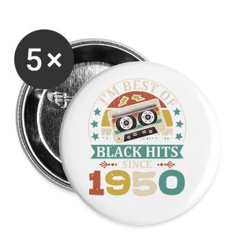 I'm Best Of Black Hits Since 1950 Cassette - Buttons large 2.2''/56 mm (5-pack) - white - Front