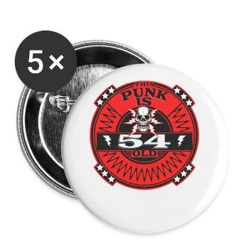 Punk 54 years birthday 54. - Buttons large 2.2''/56 mm (5-pack) - white - Front