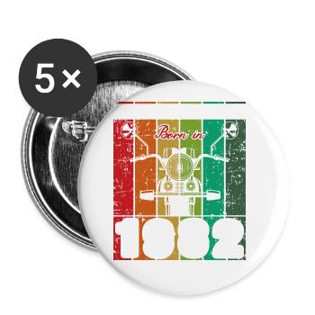 Best Of 80's Born 1982 Classic Motorcycle - Buttons large 2.2''/56 mm (5-pack) - white - Front