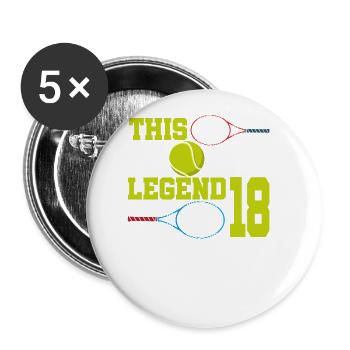 Cette légende du sport a maintenant 18 ans, le tennis 18. - Lot de 5 grands badges (56 mm) - blanc - Devant