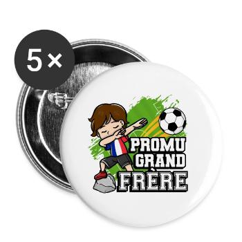Promu Grand Frère Funny footballer - Buttons large 2.2''/56 mm (5-pack) - white - Front