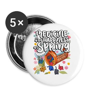 Medicine to Happiness at Spring Cat Gummies - Buttons large 2.2''/56 mm (5-pack) - white - Front