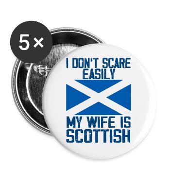 Scottish husband Scotland - Buttons large 2.2''/56 mm (5-pack) - white - Front