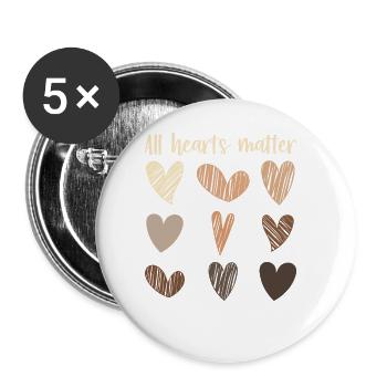 All Hearts Matter Celebrate Black Melanin Skin - Buttons large 2.2''/56 mm (5-pack) - white - Front