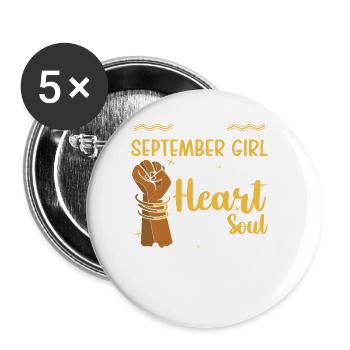 I am a September girl I was with the - Buttons large 2.2''/56 mm (5-pack) - white - Front