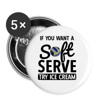 Volleyballer Spruch Für Volleyballspiel Volleyball - Buttons groß 56 mm (5er Pack) - Weiß - Vorne