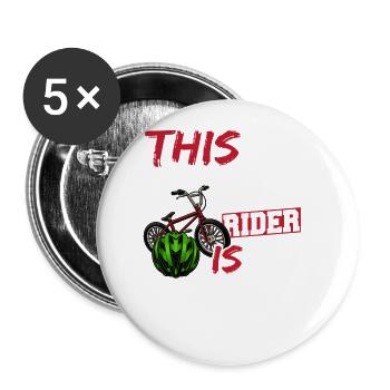 This Bmx rider is 7 Cool Bike Kids 7. - Buttons large 2.2''/56 mm (5-pack) - white - Front