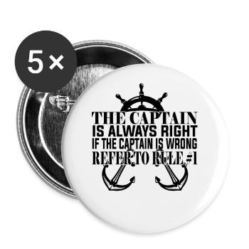 Sailing Ships Boat Captain - Buttons large 2.2''/56 mm (5-pack) - white - Front