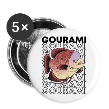 Giant Gourami Fish 80's Monster Fish Keeper - Buttons large 2.2''/56 mm (5-pack) - white - Front