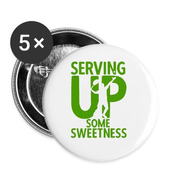 Tennisplatz Spruch Für Tennis - Buttons groß 56 mm (5er Pack) - Weiß - Vorne