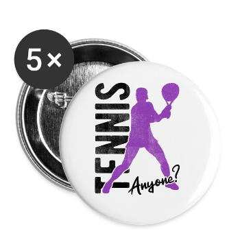 Tennisplatz Spruch Für Tennis - Buttons groß 56 mm (5er Pack) - Weiß - Vorne