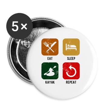 Paddel-Boot Kanu-Fahrer Für Kajak - Buttons groß 56 mm (5er Pack) - Weiß - Vorne