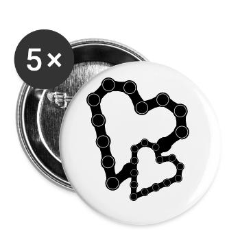 Hätte hätte Fahrrad Kette 05 - Buttons groß 56 mm (5er Pack) - Weiß - Vorne