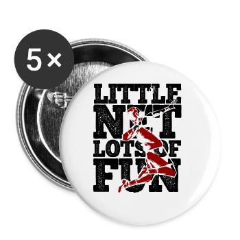 Badminton - Buttons groß 56 mm (5er Pack) - Weiß - Vorne