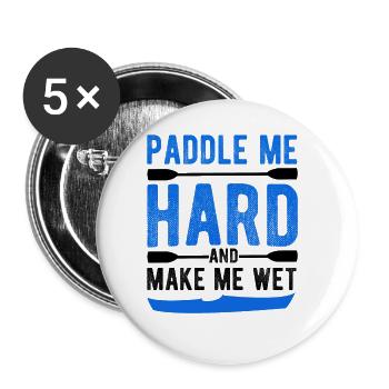 Paddel-Boot Kanu-Fahrer Für Kajak - Buttons groß 56 mm (5er Pack) - Weiß - Vorne