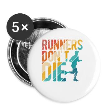 Läufer Joggen - Buttons groß 56 mm (5er Pack) - Weiß - Vorne