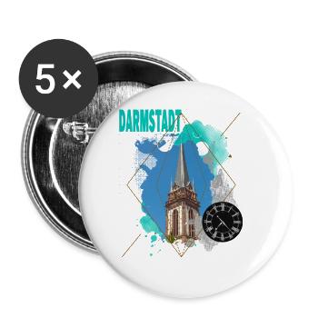 Darmstadt Allemagne City Skyline Vintage Retro - Lot de 5 grands badges (56 mm) - blanc - Devant