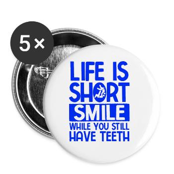 BJJ Jiu Jitsu - Buttons groß 56 mm (5er Pack) - Weiß - Vorne