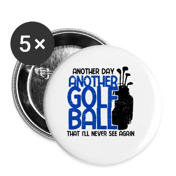 Golfplatz zum Golfen Golf - Buttons groß 56 mm (5er Pack) - Weiß - Vorne