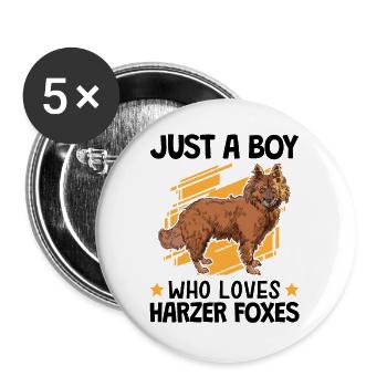 Boy of the Harz foxes loves herding fox - Buttons large 2.2''/56 mm (5-pack) - white - Front