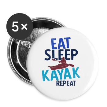 Paddel-Boot Kanu-Fahrer Für Kajak - Buttons groß 56 mm (5er Pack) - Weiß - Vorne