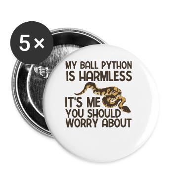 Reptilien Für Fans Von Schlangen - Buttons groß 56 mm (5er Pack) - Weiß - Vorne
