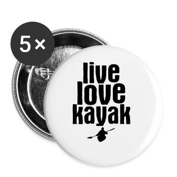 Paddel-Boot Kanu-Fahrer Für Kajak - Buttons groß 56 mm (5er Pack) - Weiß - Vorne