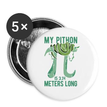 Reptilien Für Fans Von Schlangen - Buttons groß 56 mm (5er Pack) - Weiß - Vorne