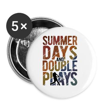 Baseball - Buttons groß 56 mm (5er Pack) - Weiß - Vorne