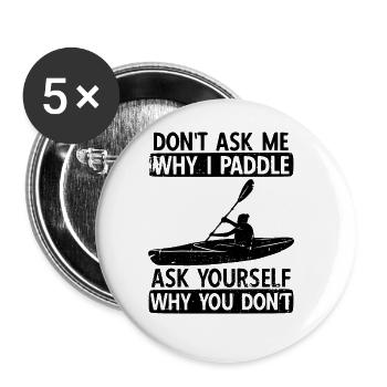 Paddel-Boot Kanu-Fahrer Für Kajak - Buttons groß 56 mm (5er Pack) - Weiß - Vorne