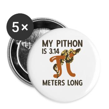 Reptilien Für Fans Von Schlangen - Buttons groß 56 mm (5er Pack) - Weiß - Vorne