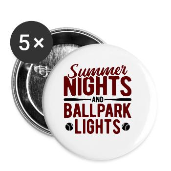 Baseball - Buttons groß 56 mm (5er Pack) - Weiß - Vorne