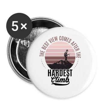 Randonneur Alpiniste Montagnes d’escalade - Lot de 5 grands badges (56 mm) - blanc - Devant