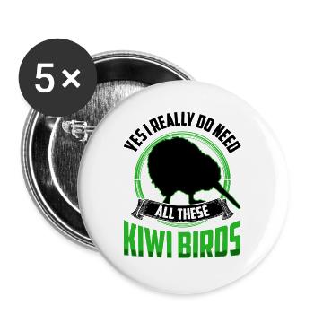 Brauche diese Kiwi Vögel Neuseeland Kiwi Vogel - Buttons groß 56 mm (5er Pack) - Weiß - Vorne