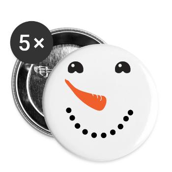 Snowman Face - Buttons large 2.2''/56 mm (5-pack) - white - Front
