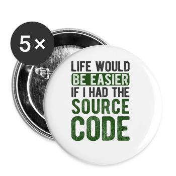 Software Ingenieur Informatiker Programmierer - Buttons groß 56 mm (5er Pack) - Weiß - Vorne