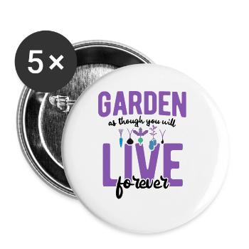 Landschaftsgärtner Hobbygärtner Gärtner - Buttons groß 56 mm (5er Pack) - Weiß - Vorne