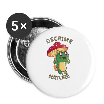 Decrime Nature Colorful Mushroom Frog - Buttons large 2.2''/56 mm (5-pack) - white - Front