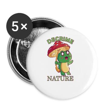 Decrime Nature Colorful Mushroom Frog - Buttons large 2.2''/56 mm (5-pack) - white - Front