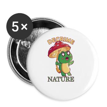 Decrime Nature Colorful Mushroom Frog - Buttons large 2.2''/56 mm (5-pack) - white - Front