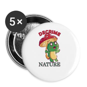 Decrime Nature Colorful Mushroom Frog - Buttons large 2.2''/56 mm (5-pack) - white - Front