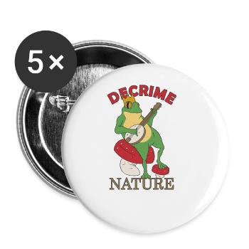 Decrime Nature Colorful Mushroom Frog - Buttons large 2.2''/56 mm (5-pack) - white - Front