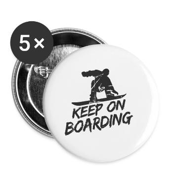 Snowboard Spruch für Snowboarder - Buttons groß 56 mm (5er Pack) - Weiß - Vorne