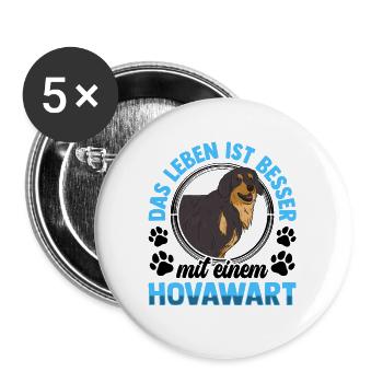 Leben ohne Hovawart ist möglich aber sinnlos - Buttons groß 56 mm (5er Pack) - Weiß - Vorne