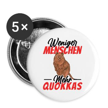 Weniger Menschen mehr Quokkas Quokka - Buttons groß 56 mm (5er Pack) - Weiß - Vorne