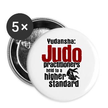 Japanischer Kampfsport Judo - Buttons groß 56 mm (5er Pack) - Weiß - Vorne