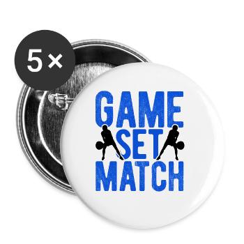 Tennisplatz Spruch Für Tennis - Buttons groß 56 mm (5er Pack) - Weiß - Vorne