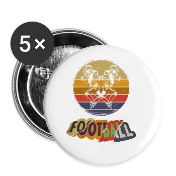 Joueur de football américain Vintage Retro USA Sport - Lot de 5 grands badges (56 mm) - blanc - Devant