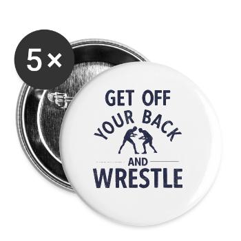 Grappling Martial Arts Wrestling - Buttons groß 56 mm (5er Pack) - Weiß - Vorne