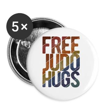 Japanischer Kampfsport Judo - Buttons groß 56 mm (5er Pack) - Weiß - Vorne